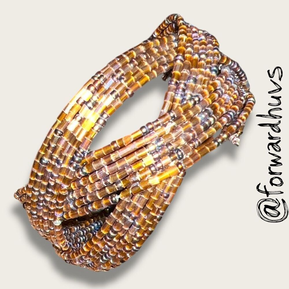 Bundle Sale 3 for $15 | Hand Crafted Natural Tone Seed Bead Cuff Bracelet
